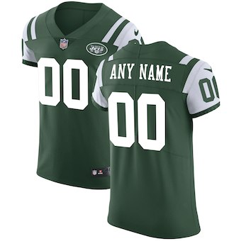 Men's New York Jets Green Vapor Untouchable Custom Elite NFL Stitched Jersey